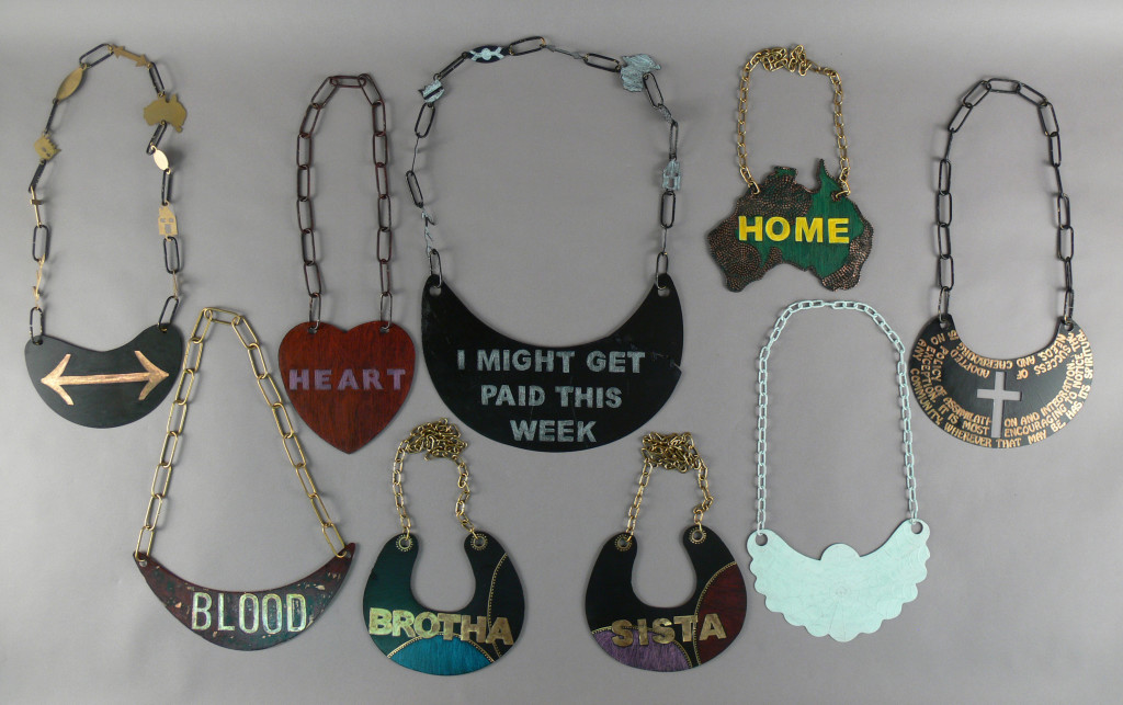 A collection of handmade breastplates, decorated with words and colours that reflect modern topics, styles and ideas. A collection of handmade breastplates, decorated with words and colours that reflect modern topics, styles and ideas.