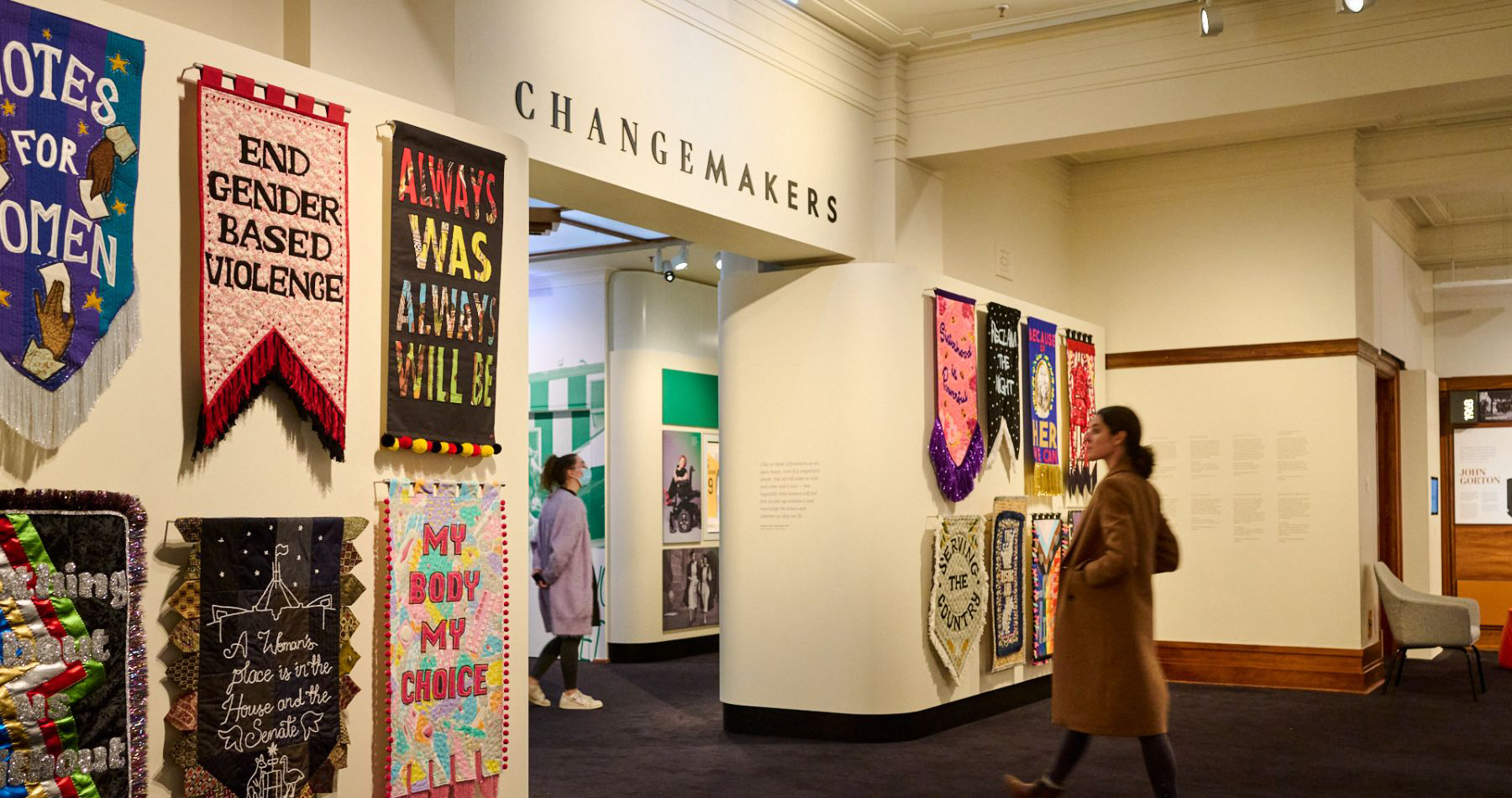A view of one wall in the exhibition