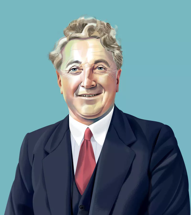 Nigel Buchanan's portrait of Joseph Lyons. Nigel Buchanan's portrait of Joseph Lyons.