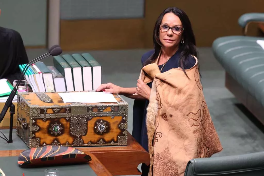 Linda Burney delivering her first speech at Parliament House in Canberra Linda Burney delivering her first speech at Parliament House in Canberra