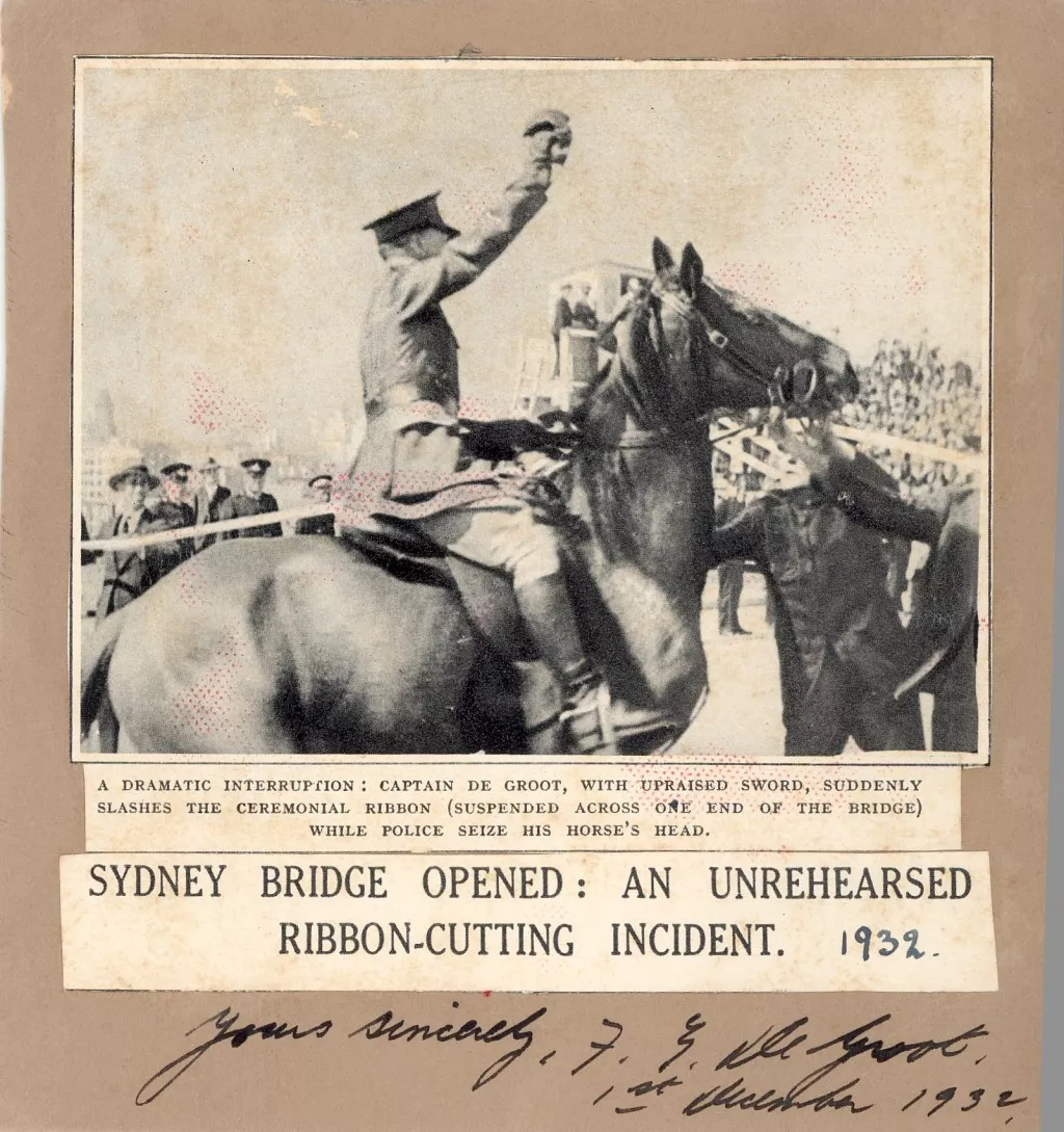 Francis De Groot rides up on a horse, dressed in full military uniform Francis De Groot rides up on a horse, dressed in full military uniform