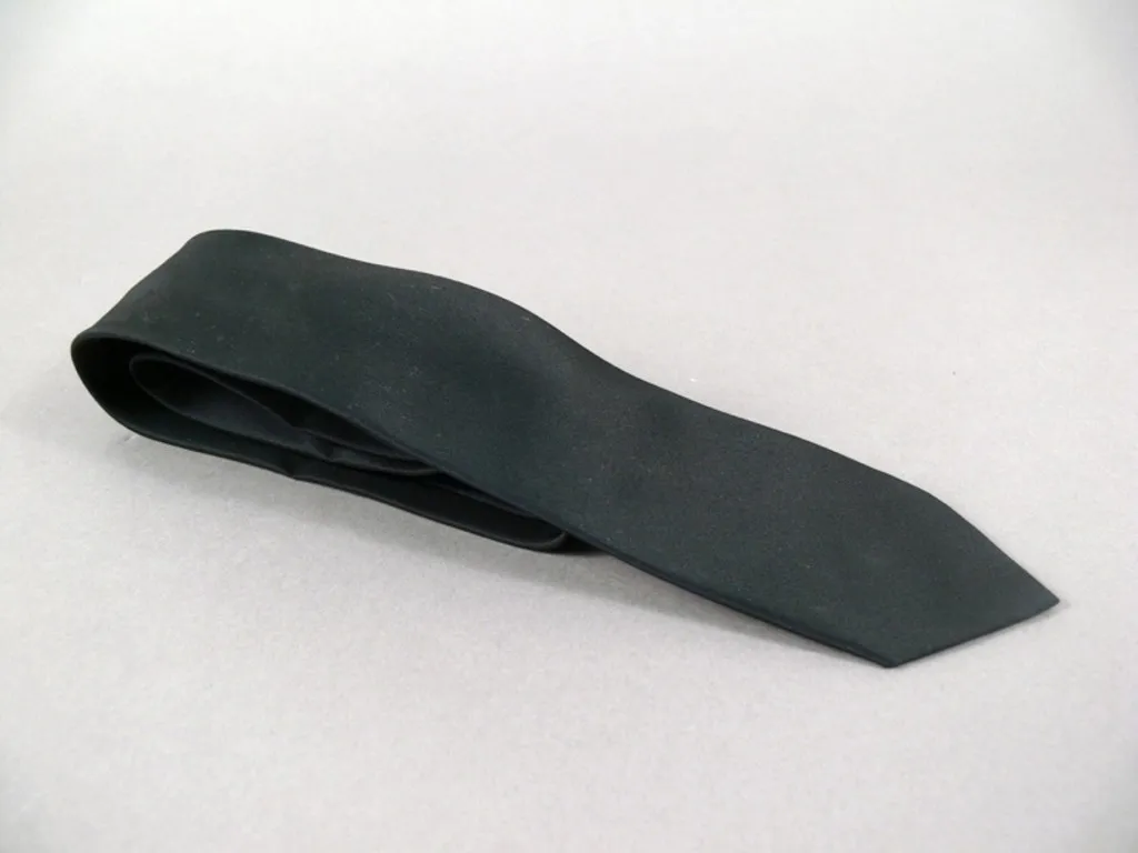 Arthur Calwell's black necktie, neatly folded. Arthur Calwell's black necktie, neatly folded.