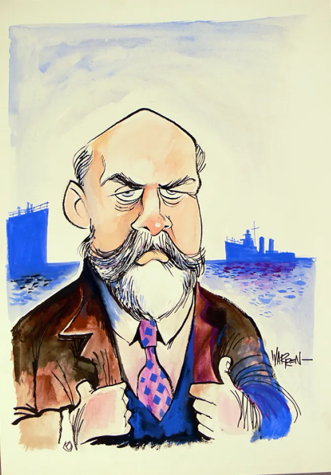 Caricature of Joseph Cook by Warren Brown. Caricature of Joseph Cook by Warren Brown.