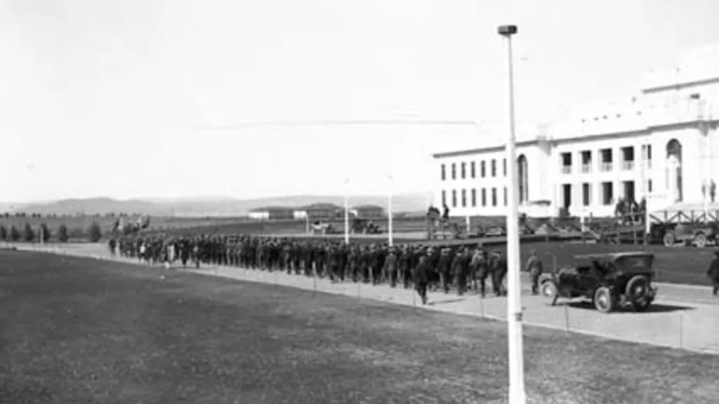 Anzac Day at the provisional Parliament House
