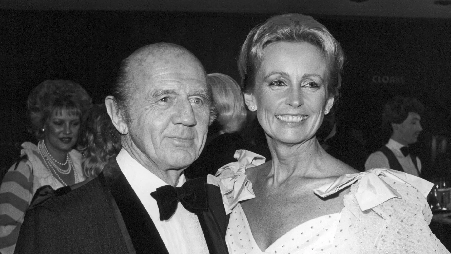 Sir William (Billy) McMahon and Lady Sonia McMahon wear black tie at a social event.