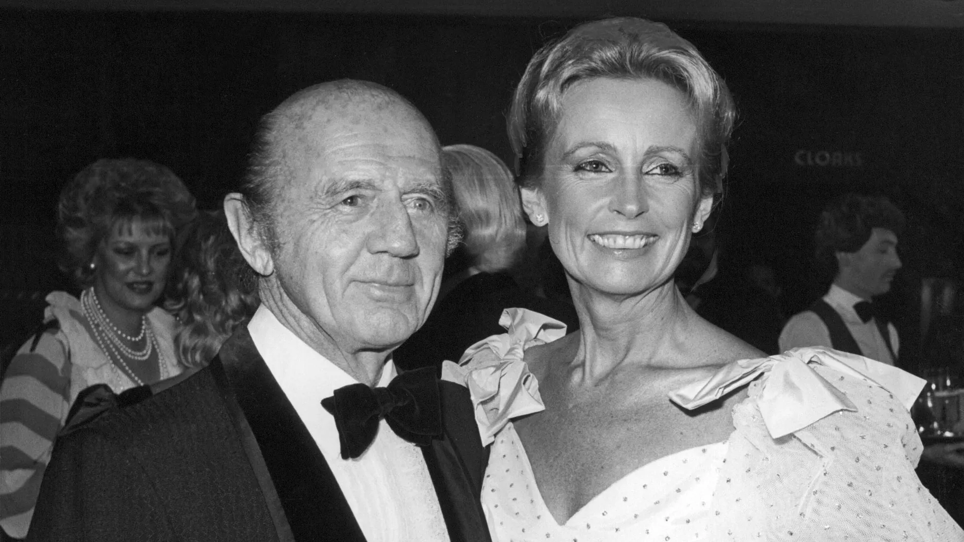 Sir William (Billy) McMahon and Lady Sonia McMahon wear black tie at a social event.