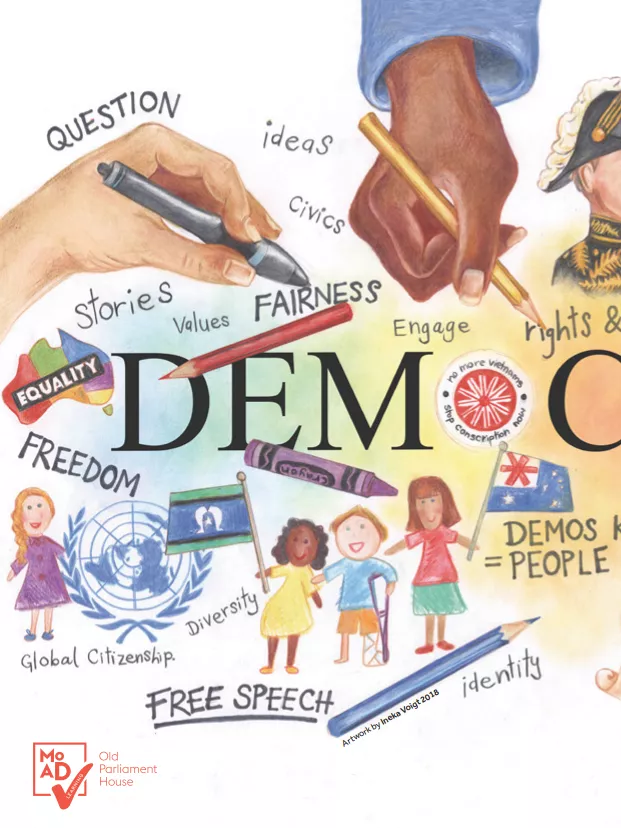 Democracy poster Museum of Australian Democracy at Old Parliament House