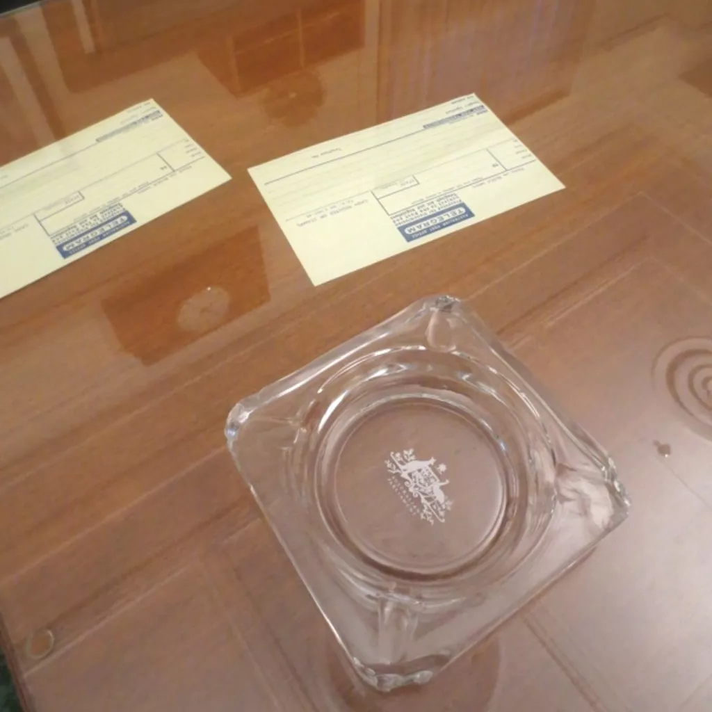 Old Parliament House glass ashtray. 09-telegram-528abe8746c29
