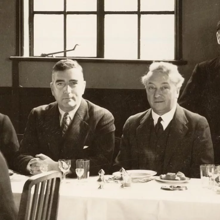 Joe Lyons (R) also jumped ship from Labor to the conservatives, taking Hughes’ Nationalists with his supporters into the new United Australia Party. His successor as UAP leader, Robert Menzies (L) reformed that party into the modern Liberal Party of Australia. Credit: Museum of Australian Democracy Collection Joseph_Lyons