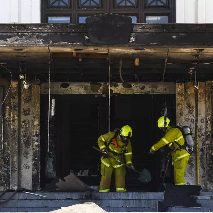 Through the ashes: The doors of Old Parliament House