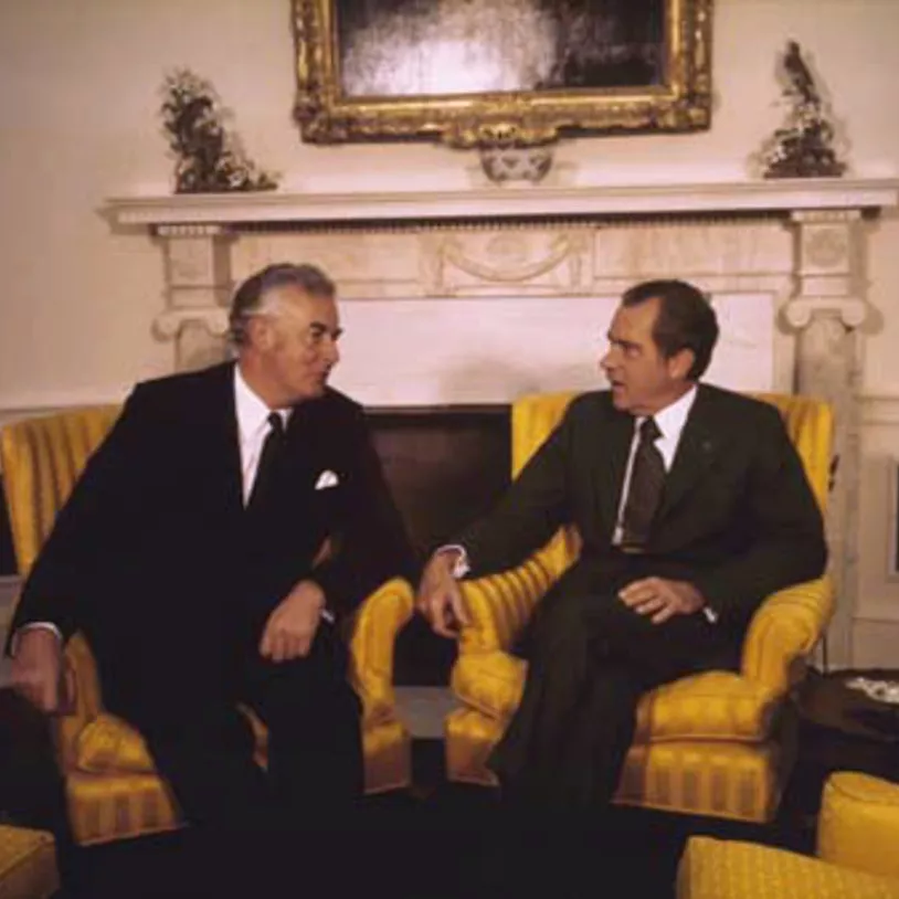 Richard Nixon meets Gough Whitlam in Washington, July 1973. Neither man was particularly fond of the other, but both men knew how to be friendly for the cameras. Image: National Archives of Australia nixon-and-whitlam