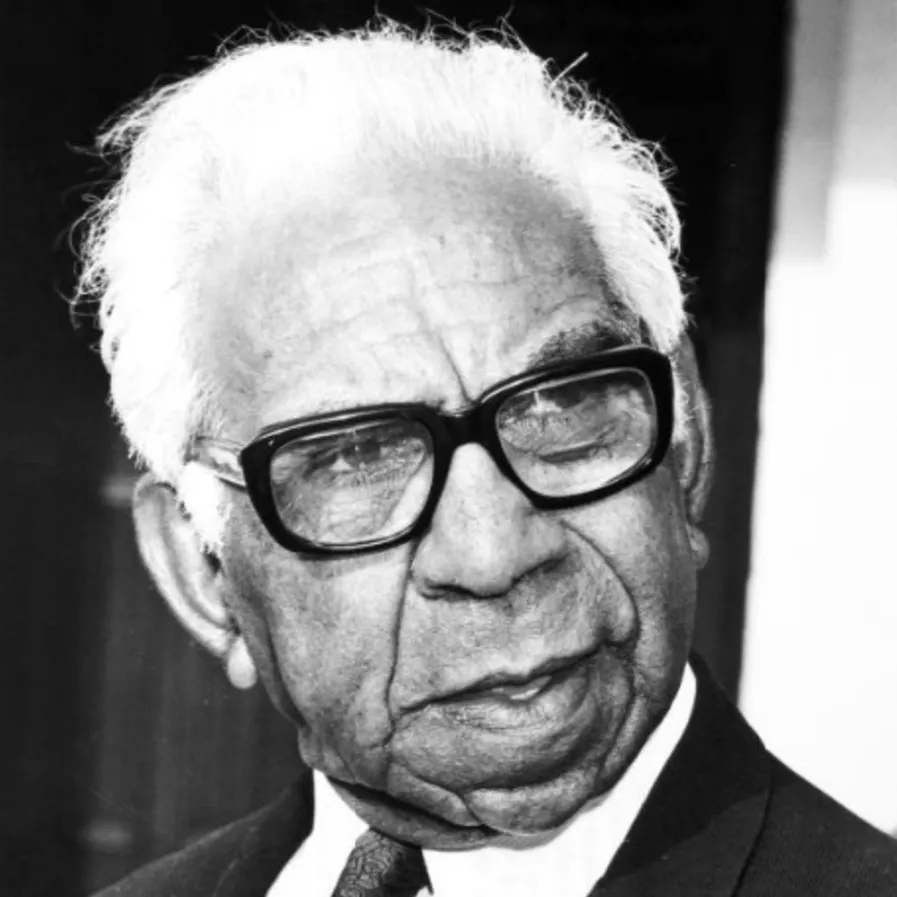 Sir Douglas Nicholls was appointed Governor of South Australia in 1976, the first Indigenous Australian to hold vice-regal office.
Photograph National Library of Australia Portrait of Sir Douglas Nicholls, wearing a suit, tie and black-framed glasses.