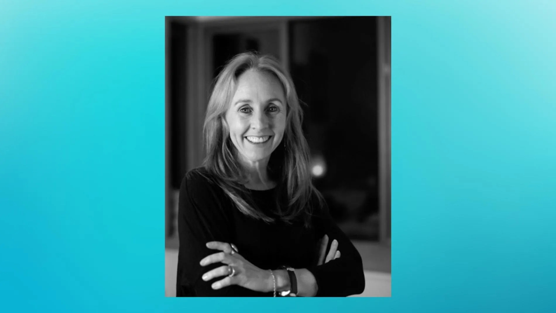 Photo of author Kath Murdoch against a teal background.